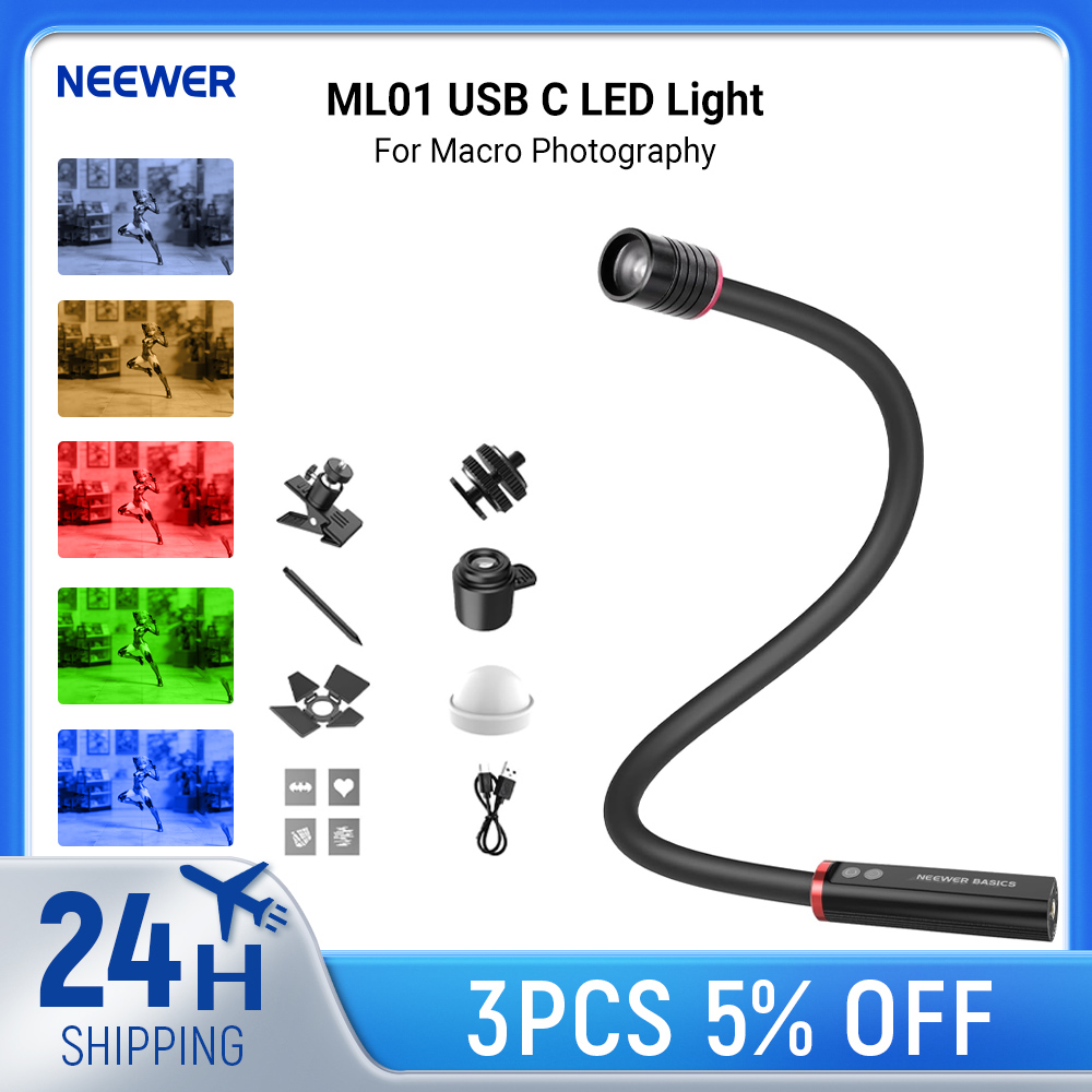 Flower Photography Led Lighting Pack - NEEWER Basics ML01 USB C LED