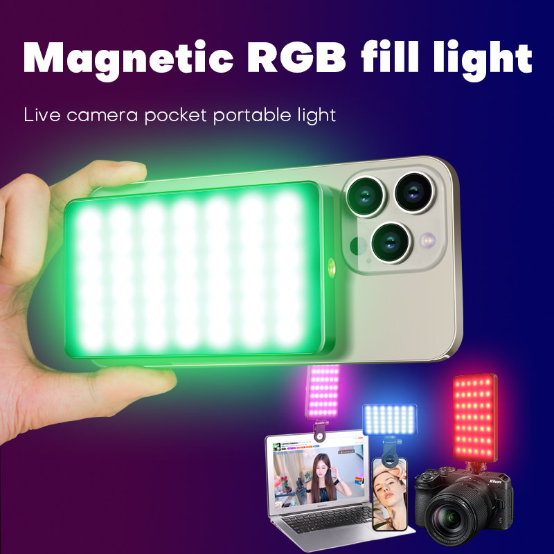 Photography Lighting Handheld - Magnetic RGB Mobile Phone Fill Light