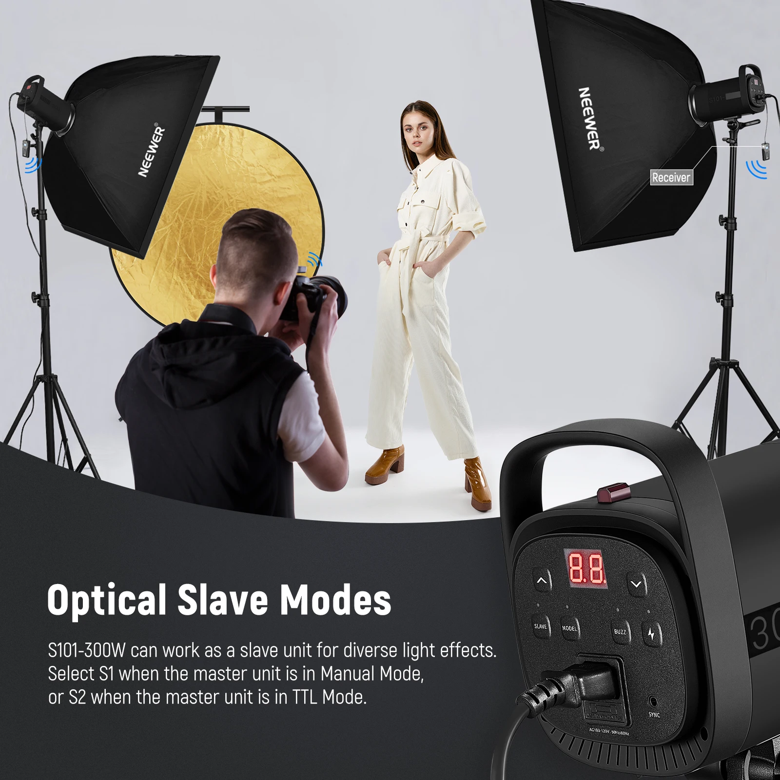 NEEWER 600W Strobe Flash Studi – обзор и цена Photography Lighting Kit Neewer
