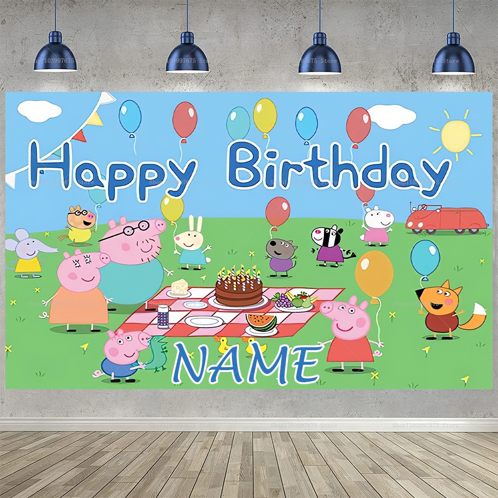Custom Name Cartoon Peppa Pig  – обзор и цена Photography Lighting Backdrop
