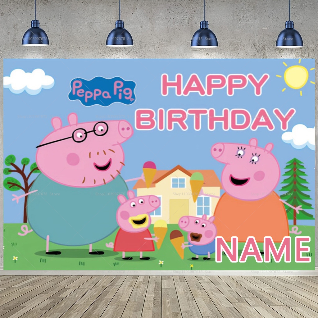 Custom Name Cartoon Peppa Pig  – обзор и цена Photography Lighting Backdrop