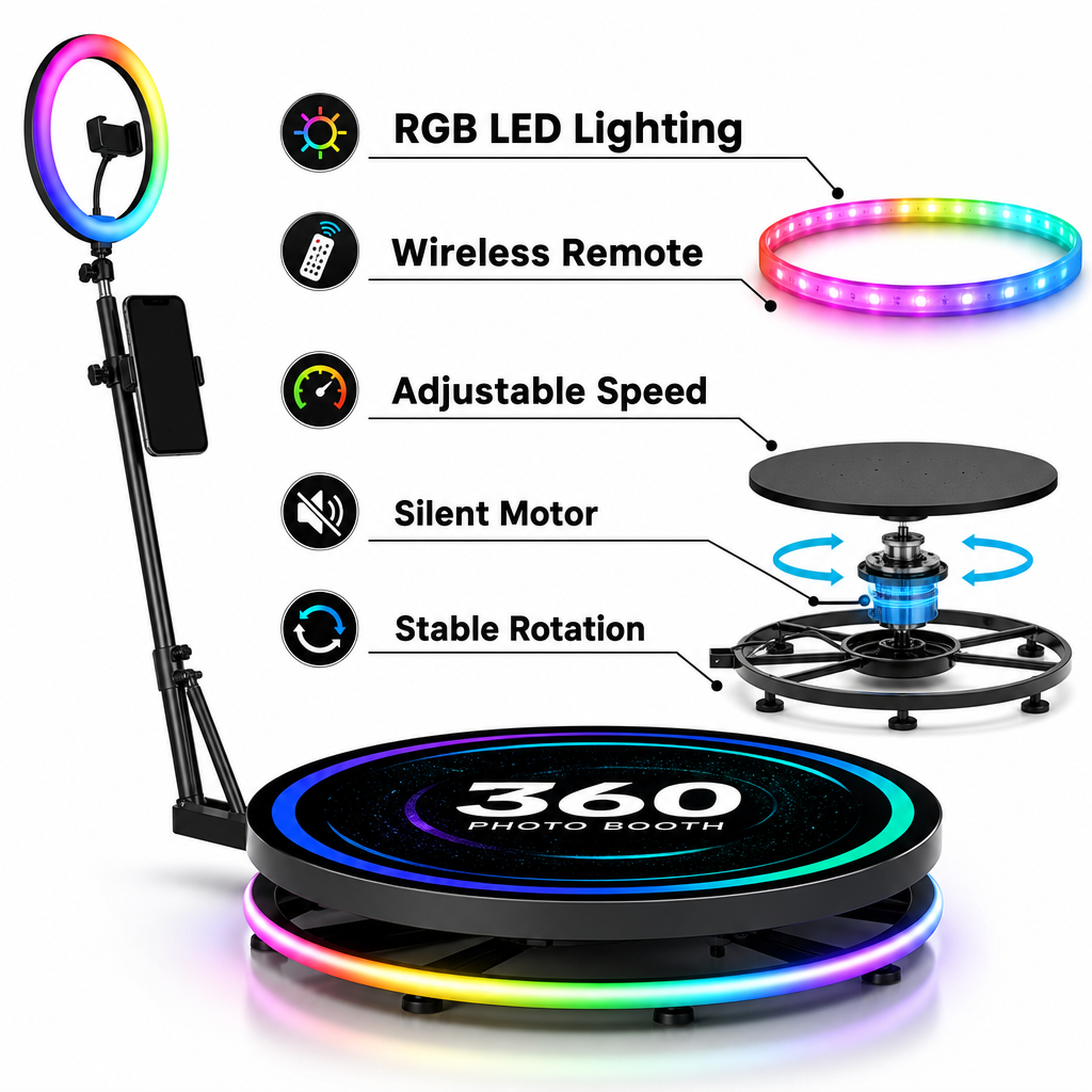 360 Photo Booth Machine with R – обзор и цена Photography Lighting Kit Rental