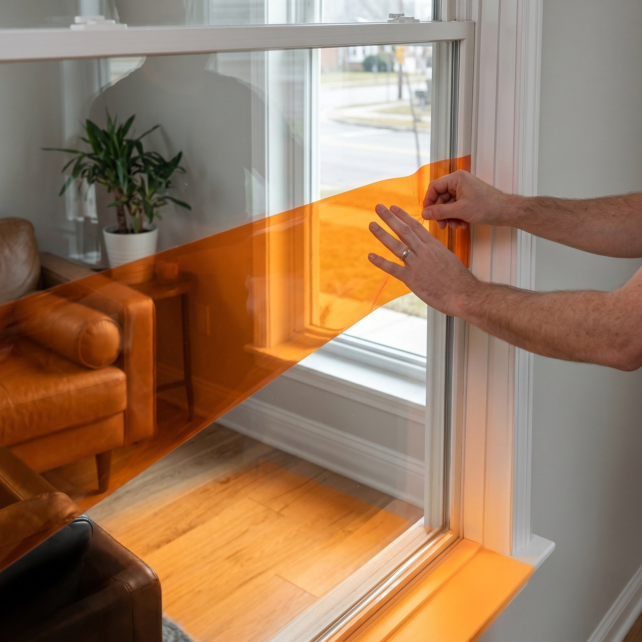 Orange Static Cling Window Fil – обзор и цена Photography And Lighting