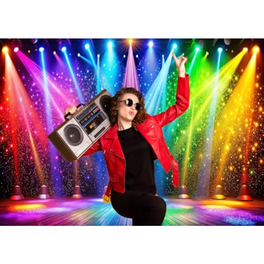 7x5ft Fabric Disco Rainbow Sta – обзор и цена Photography Lighting Backdrop